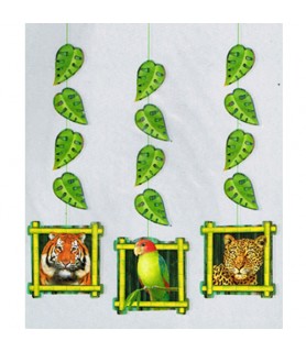 Jungle Animals 'Wild Animals' Hanging Cutout Decorations (3ct)