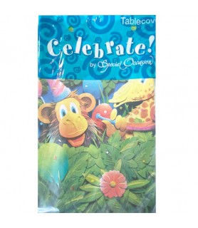 Jungle Animals 'Birthday Zoo' Plastic Table Cover (1 ct)