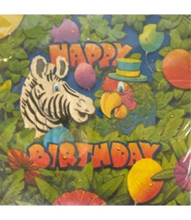 Jungle Animals 'Birthday Zoo' Small Napkins (16ct)