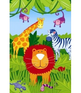 Jungle Animals Paper Party Game Poster with Blindfold and Stickers (14pcs)