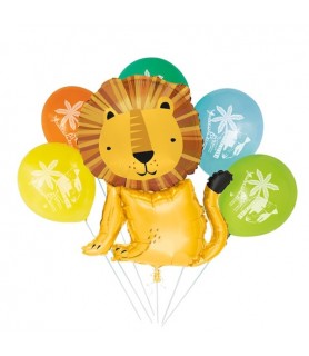Jungle 'Animal Safari' Mylar Balloon Bouquet Kit (6pc)