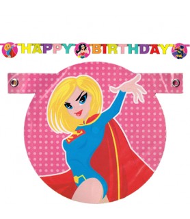 Justice League Girls Happy Birthday Banner (6ft)