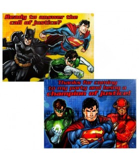 Justice League Rescue Invitations and Thank You Notes w/ Envelopes (8ct ea.)