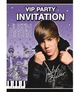 Justin Bieber Invitations w/ Env. (8ct)