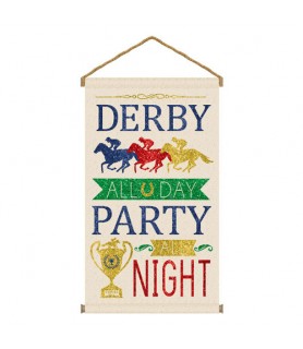 Kentucky Derby Deluxe Glitter Hanging Canvas Sign (1ct)