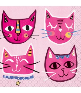 Kitten Party 'Pink Cat' Small Napkins (16ct)