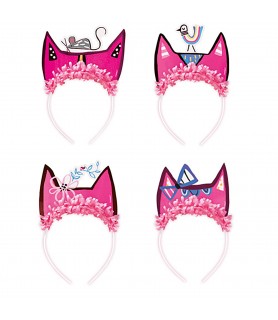 Kitten Party 'Pink Cat' Deluxe Headbands (4ct)