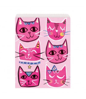 Kitten Party 'Pink Cat' Paper Favor Bags (8ct)