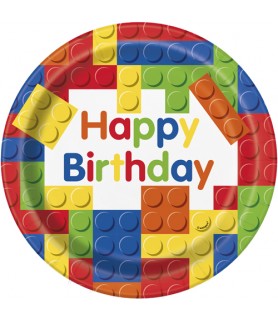 LEGO 'Building Blocks' Happy Birthday Large Paper Plates (8ct)