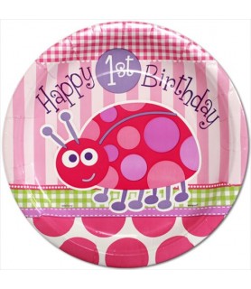 Ladybug 1st Birthday Small Paper Plates (8ct)