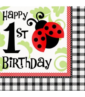Lively Lady Bugs 1st Birthday Lunch Napkins (16ct)