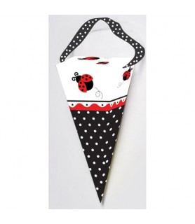 Lady Bug Fancy Cone Shaped Favor Boxes w/ Ribbon (6ct)