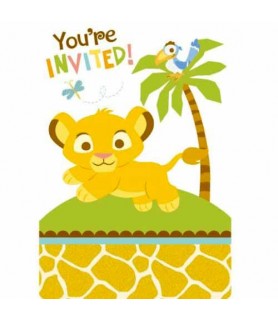 Baby Lion King 'Sweet Circle of Life' Invitation Set w/ Envelopes (8ct)