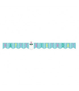 Llama Party Happy Birthday Banner (1ct)