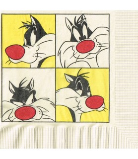 Looney Tunes Vintage 'Sylvester Squares' Small Napkins (8ct)