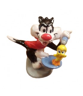 Looney Tunes Vintage 1990 Sylvester and Tweety Cake Topper Plastic Figurine (1ct)