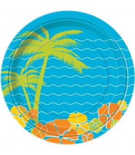 Hawaiian Luau 'Island Paradise' Large Paper Plates (8ct)