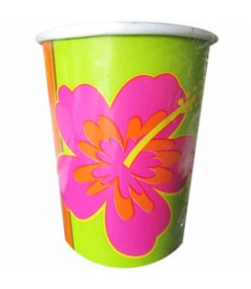 Hawaiian Luau 'Aloha Birthday' 9oz Paper Cups (8ct)
