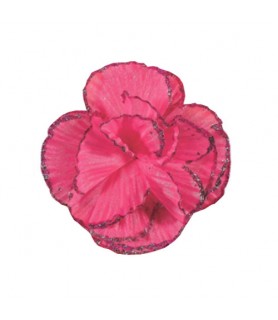 Hawaiian Luau Pink Glitter Flower Comb / Favor (1ct)