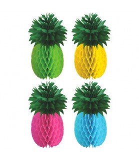 Hawaiian Luau Pineapple Mini Honeycomb Centerpieces (4ct)