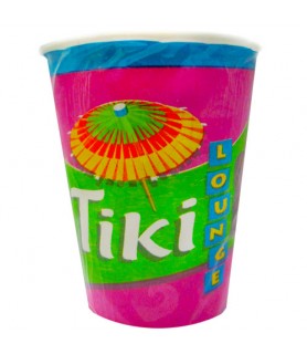 Hawaiian Luau 'Tiki Lounge' 9oz Paper Cups (8ct)