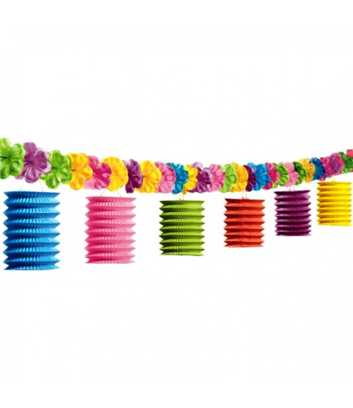 Hawaiian Luau Paper Lantern Garland (10ft)
