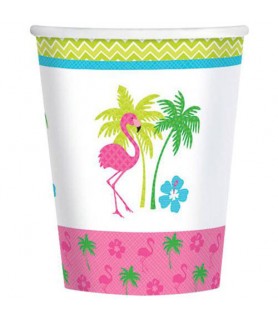 Summer 'Flamingo Fun' 9oz Paper Cups (8ct)