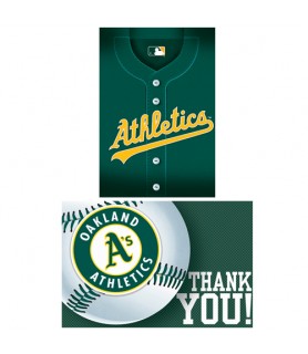 MLB Oakland Athletics Invitations and Thank You Notes w/ Envelopes (8ct ea.)