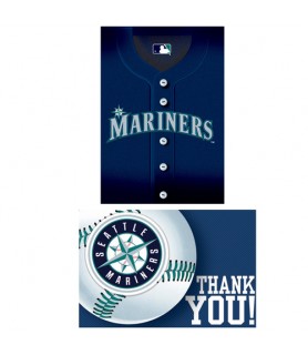 MLB Seattle Mariners Invitations and Thank You Notes w/ Envelopes (8ct ea.)