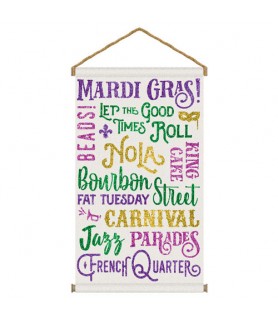 Mardi Gras Deluxe Canvas Hanging Sign (1ct)