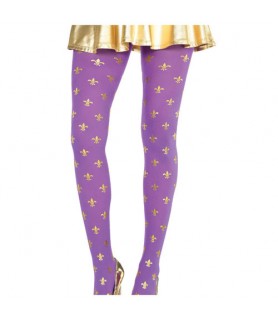 Mardi Gras Fleur De Lis Tights (1 pair)