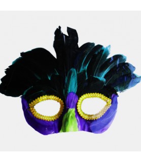 Mardi Gras Feather Mask Style 10 (1ct)