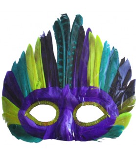 Mardi Gras Feather Mask Style 11 (1ct)