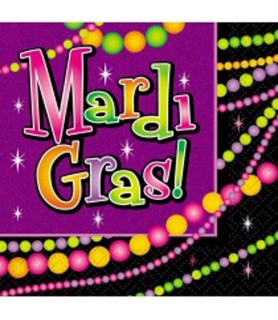 Mardi Gras 'Beads' Small Napkins (16ct)