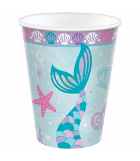 Mermaid 'Shimmering Mermaids' 9oz Paper Cups (8ct)