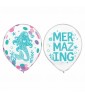 Mermaid 'Shimmering Mermaids' Confetti Latex Balloons (6ct)