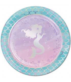 Mermaid Shine Iridescent Large Paper Plates (8ct)