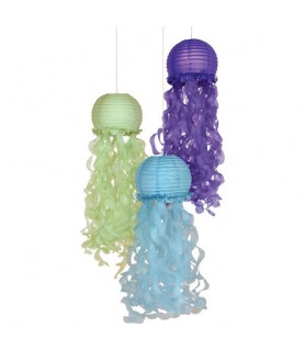 Mermaid 'Mermaid Wishes' Deluxe Jellyfish Paper Lanterns (3ct)