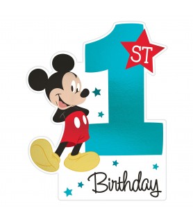 Mickey Mouse 1st Birthday 'Fun to Be One' Jumbo Deluxe Foil Invitations and Envelopes (8ct)