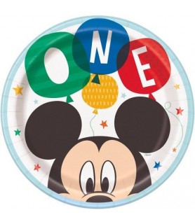 Mickey Mouse Disney Baby 1st Birthday Large Paper Plates (8ct)