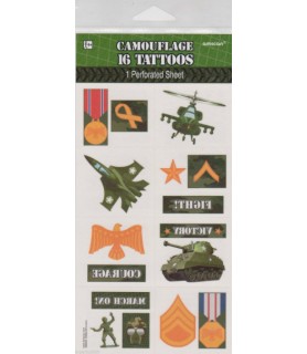 Military Camouflage Temporary Tattoos (1 sheet)
