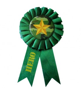 Happy Birthday Military Camouflage Award Ribbon w/ Gold Star (1ct)
