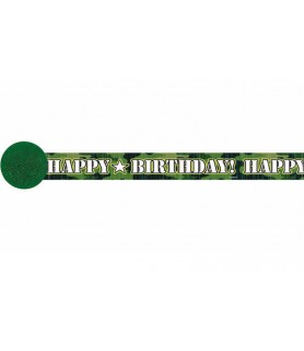 Military Camouflage Birthday Crepe Paper Streamer (30ft)