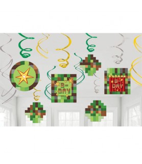 Minecraft 'TNT Party' Hanging Swirl Decorations (12ct)
