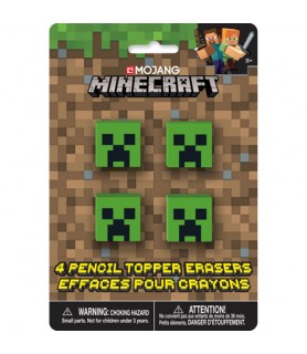 Minecraft Pencil Topper Erasers / Favors (4ct)
