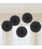 Black Mini Hanging Fan Decorations (5ct)