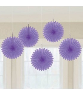 Lilac Purple Mini Hanging Fan Decorations (5ct)