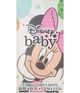 Minnie Mouse Disney Baby 1st Birthday Plastic Tablecover (1ct)