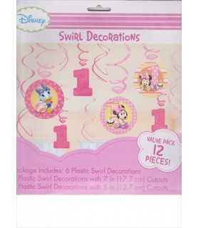 Minnie Mouse 1st Birthday Swirl Decorations (12pc)