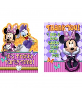 Minnie Mouse 'Bow-Tique' Invitations and Thank You Postcards w/ Envelopes (8ct ea.)